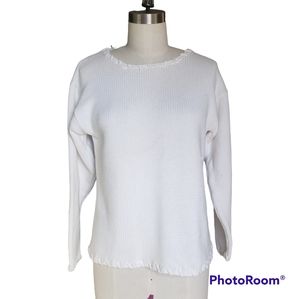 Vintage White Talbots Petite Collection Pullover Sweater